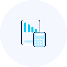 Graph and calculator icon