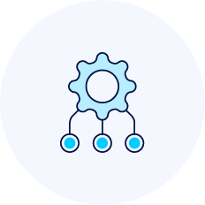 Gear connected by wires icon